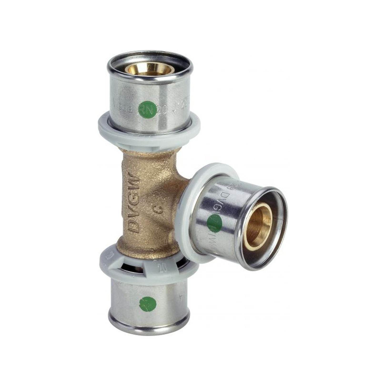 Viega Pressfitting Sanfix P 2118 T-Stück 20 mm Rotguss SC-Contur 303495