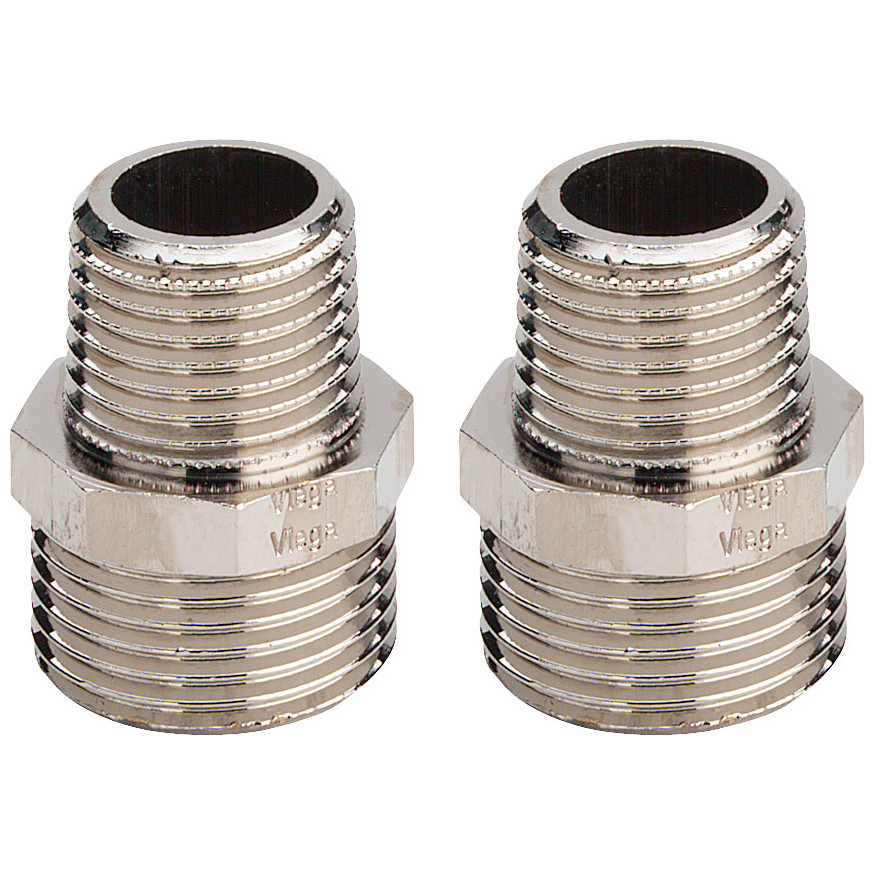 Viega Adaptersatz 1022.6 Rp1-2 IG 3-4 Messing matt-vernickelt 153687