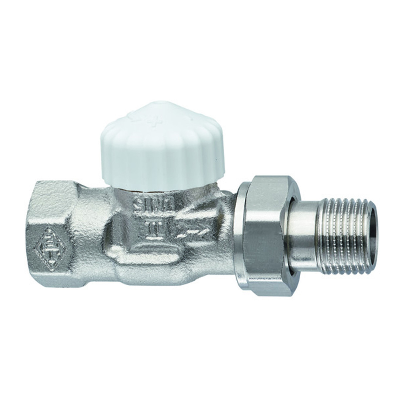 Heimeier Thermostatventil V-Exakt II DN20 3/4 Zoll Durchgang Rotguss vernickelt 3712-03.000