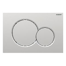Geberit Betatigungsplatte Sigma01 2-Mengen-Spulung chrom matt Kunststoff rund easy-to-clean 115770JQ5