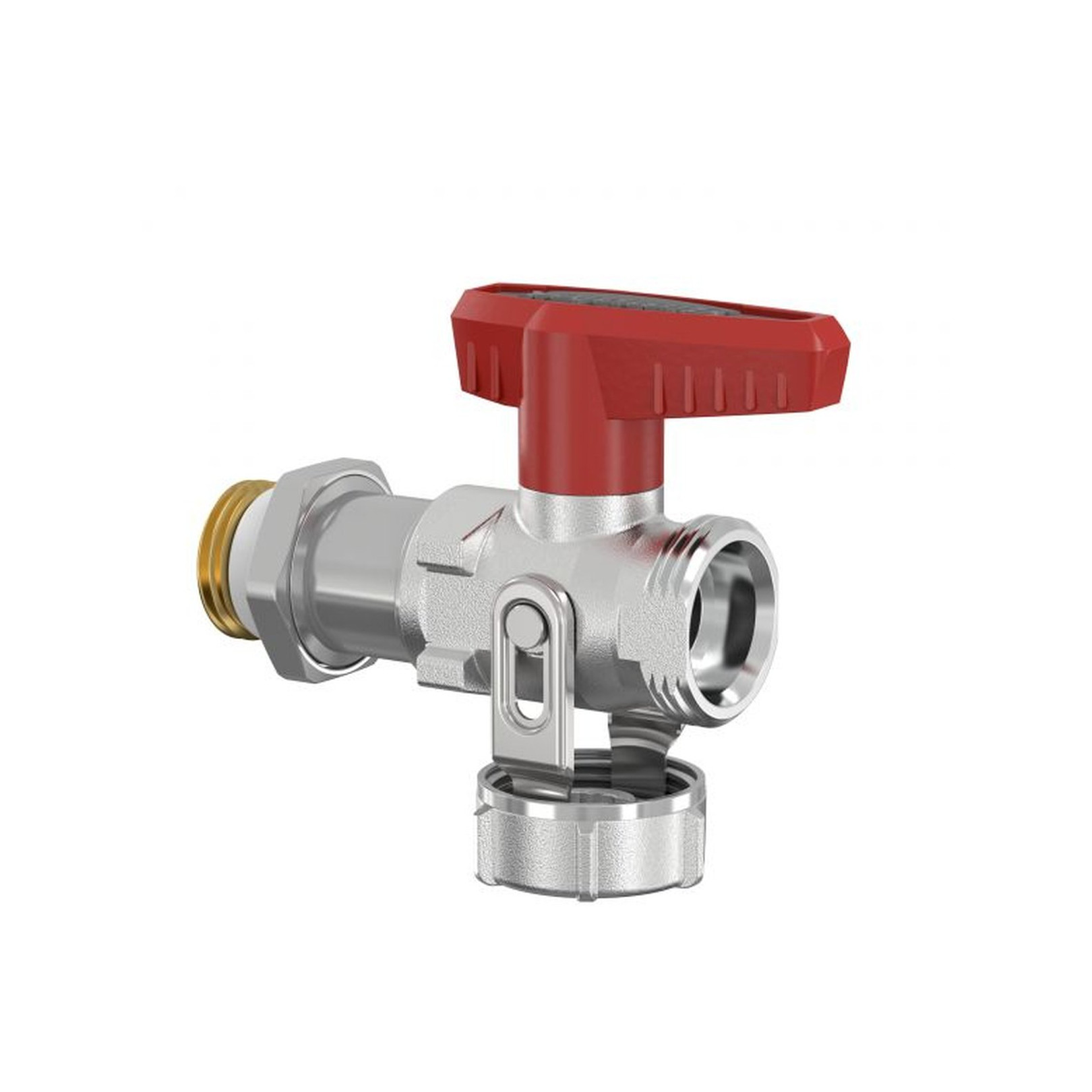 Flamco Simplex KFE-Kugelhahn F10640 Durchgang G1/2a PN16 Messing vernickelt Flügelgriff