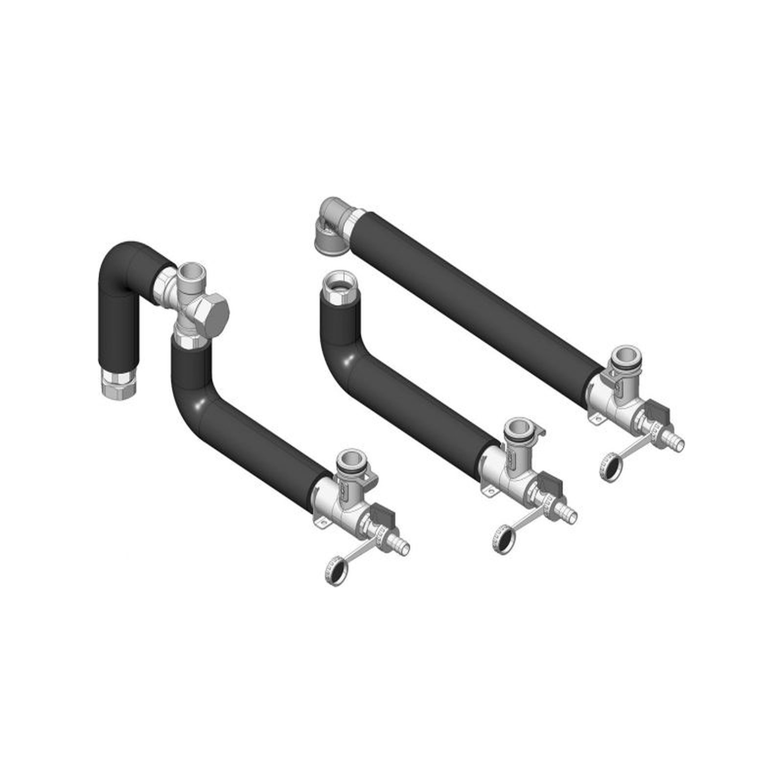 Wolf Anschluss-Set CEW-2-200 Wärmepumpen BWL-1S Edelstahlwellrohre KFE-Hahn 1 Zoll IG 2071878