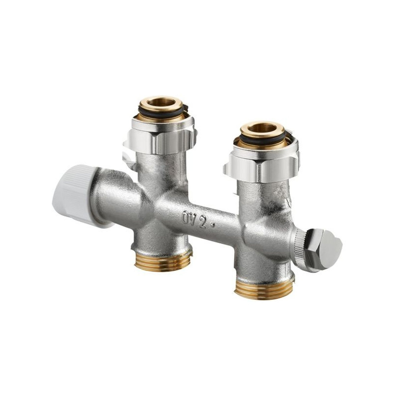 Oventrop Anschlussarmatur Multiblock T 3/4 ÜM x 3/4 AG Zweirohr Messing Durchgang 1184013