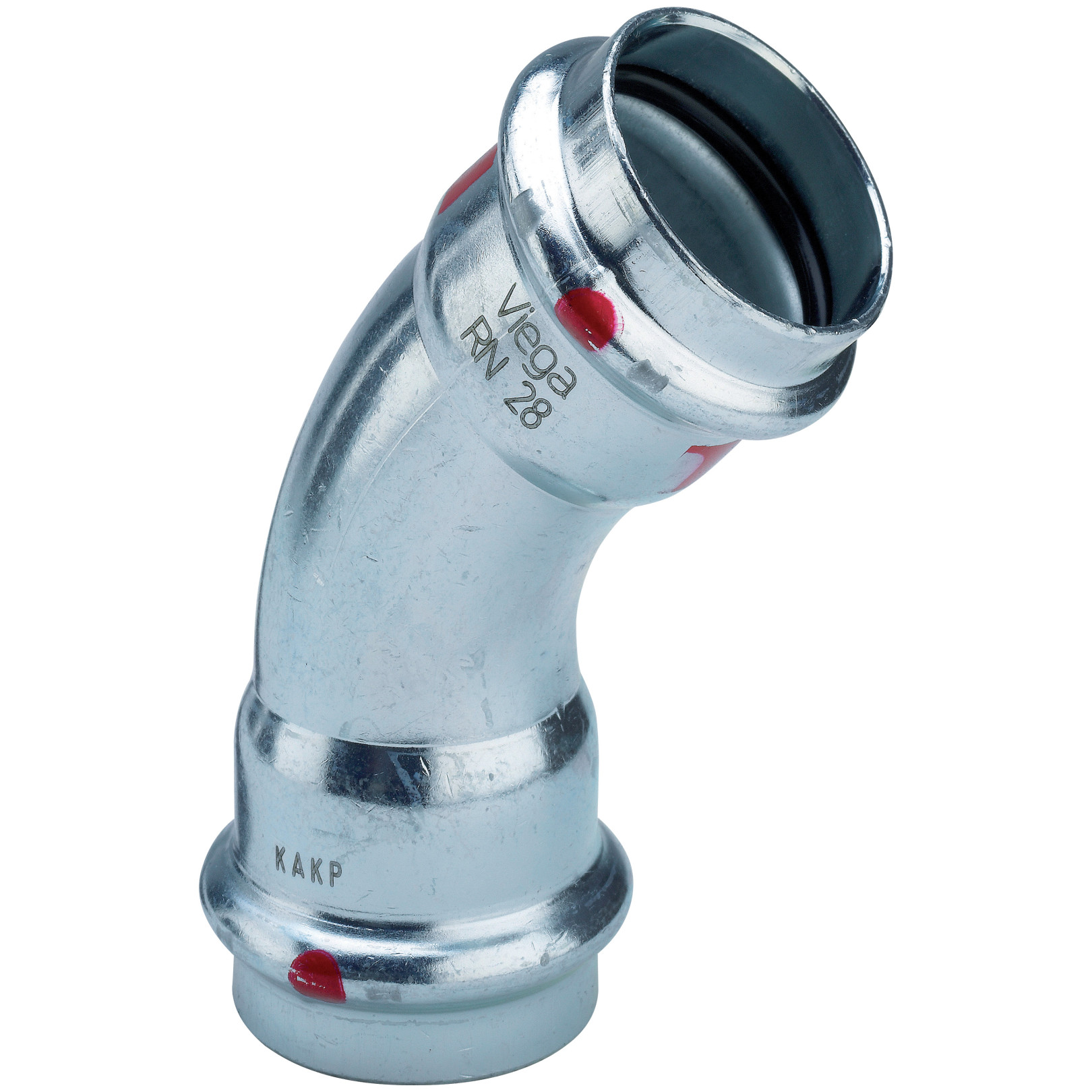 Viega Prestabo Bogen 54 mm 45Grad Stahl unlegiert SC-Contur Pressanschluss EPDM 558321