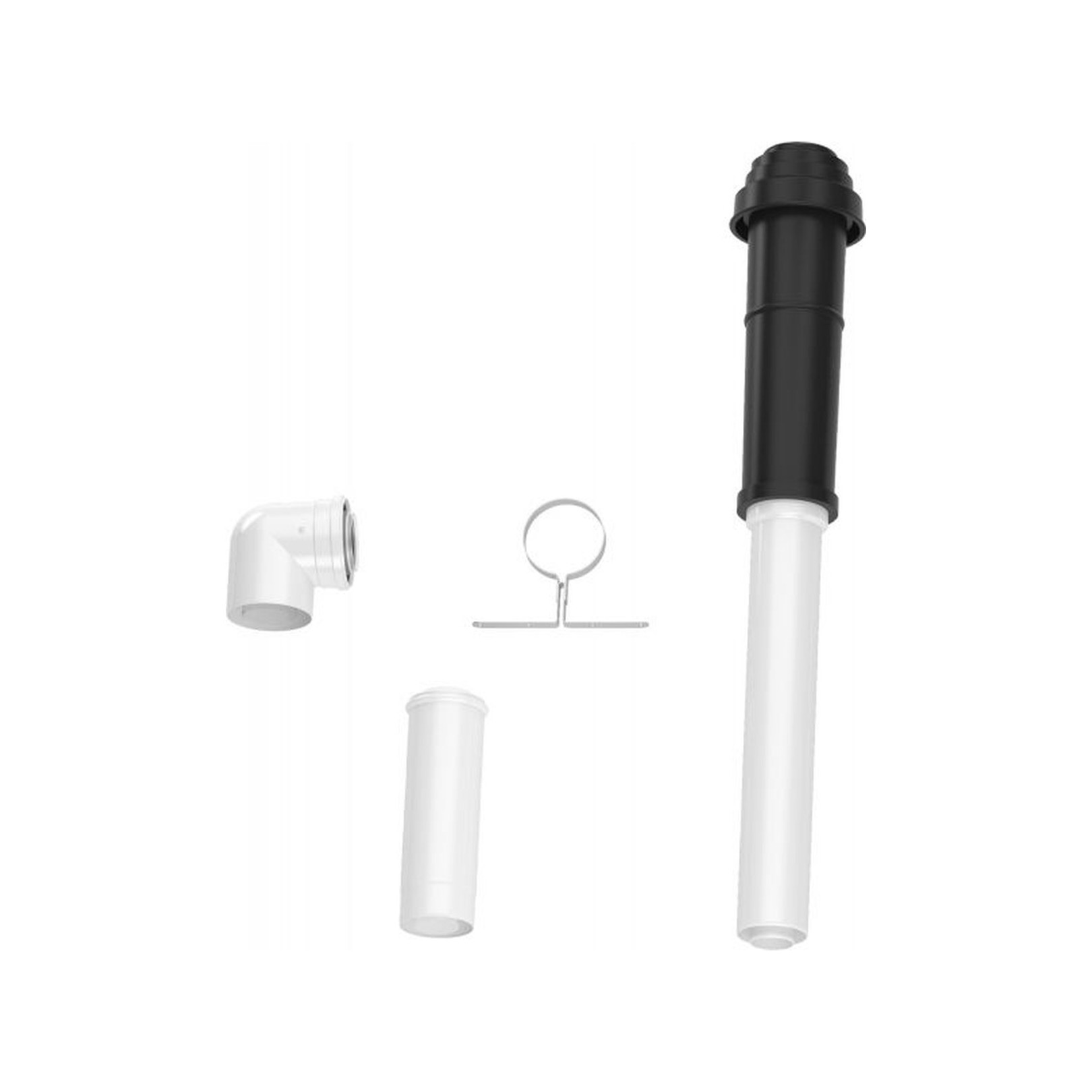 Bosch Abgaszubehör FC-Set80-C33x Dachdurchführung 80/125 hinten schwarz Grundbausatz C33x 7738112758