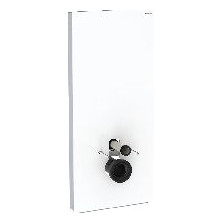 Geberit Sanitärmodul Monolith Wand-WC 114cm Glas weiß Aluminium gebürstet 2-Mengen-Spülung 131031SI5