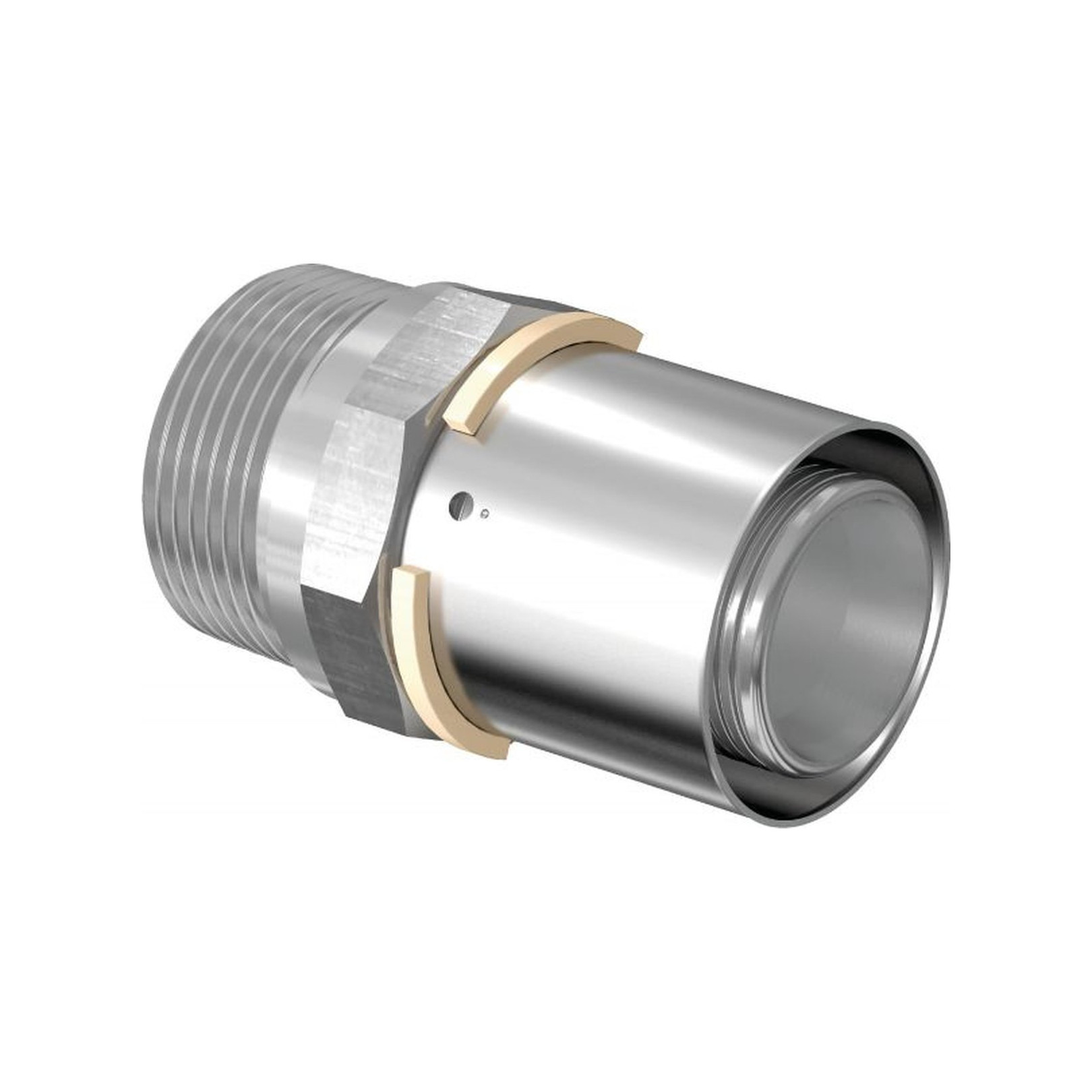 Uponor S-Press Übergangsnippel 40 mm DN32 1 1/4 Zoll AG Pressmuffe Messing verzinnt Edelstahlpresshülse 1046901