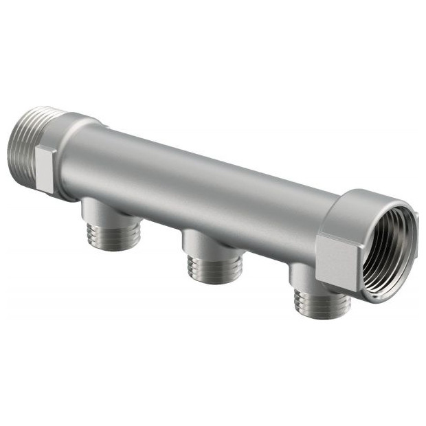 Uponor Verteiler Uni-C S 1-Zoll MT-FT 3x1-2-Zoll MT Messing verzinnt 1014111