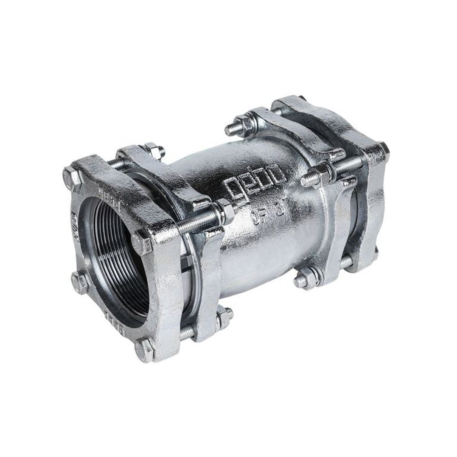 GEBO Temperguss-Klemmverbinder OF 2 1/2 DN65 PN16 Gas Wasser verzinkt NBR Dichtung Innengewinde 01.220.02.07