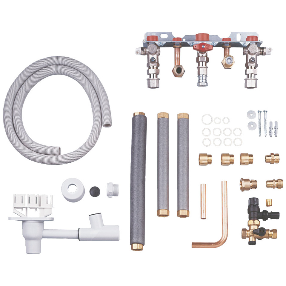 Bosch Installationssatz Aufputz Nr. 615/2.1 Heizung Sanitär Montageanschlussplatte Metallwellschlauch Sicherheitsgruppe 7719002723