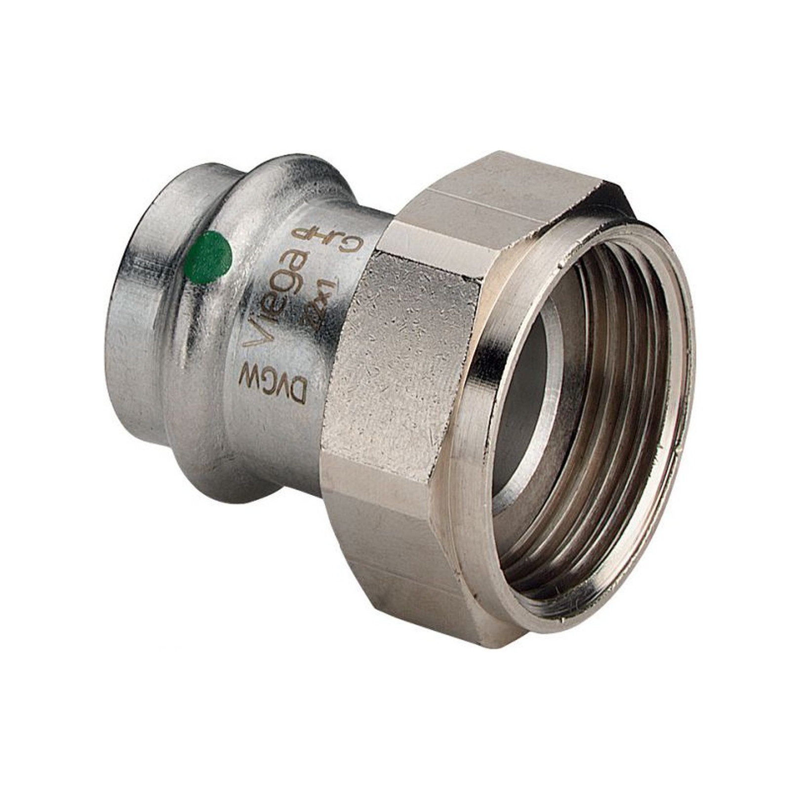 Viega Sanpress Inox 2363 Anschlussverschraubung 54x21-2 IG flachdichtend Edelstahl 437992