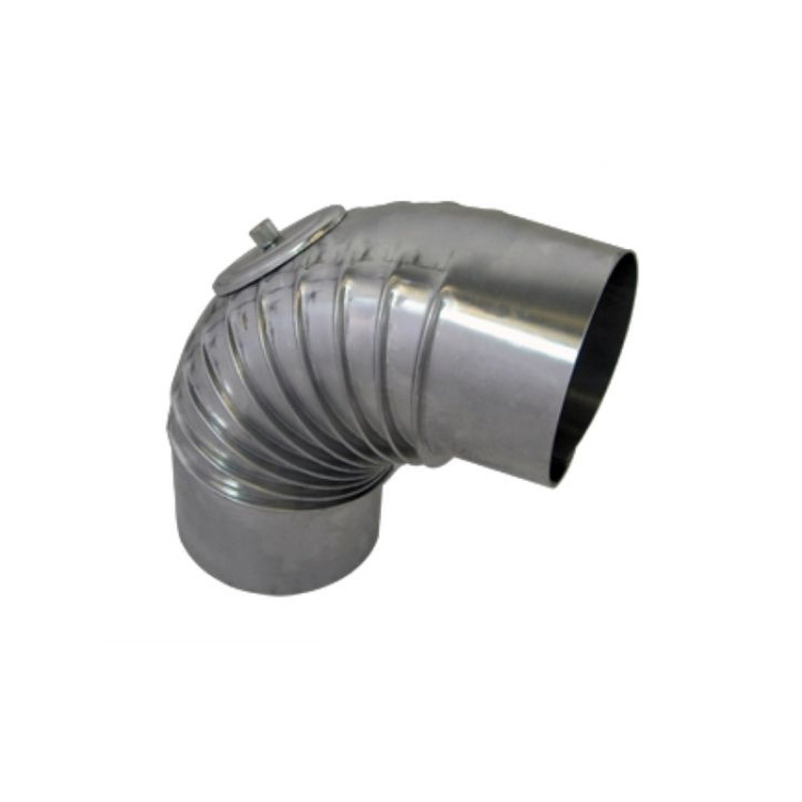 BS ALU-Bogen, gerippt, 90 Grad, d:100 mit Kontrollverschluß