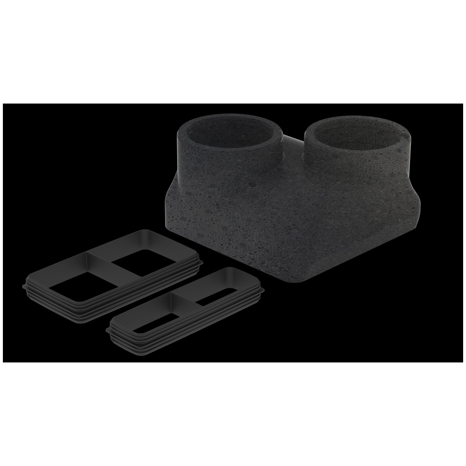 Zehnder Anschlussbox DN125 ComfoPipe Compact ComfoAir 180 EPP schwarz 2 Abgänge 990328804