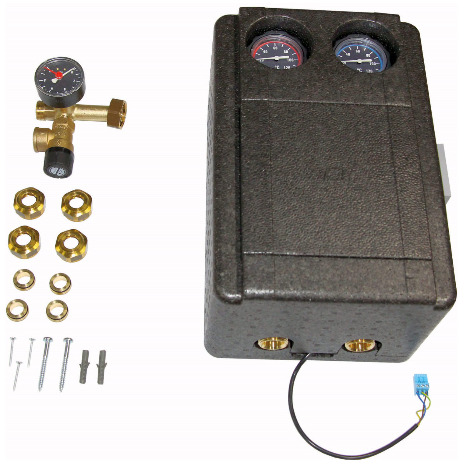 WOLF Solarpumpengruppe 10 Hocheffizienzpumpe EEI 0.20 18mm Klemmring bis 10 Kollektoren 2484991