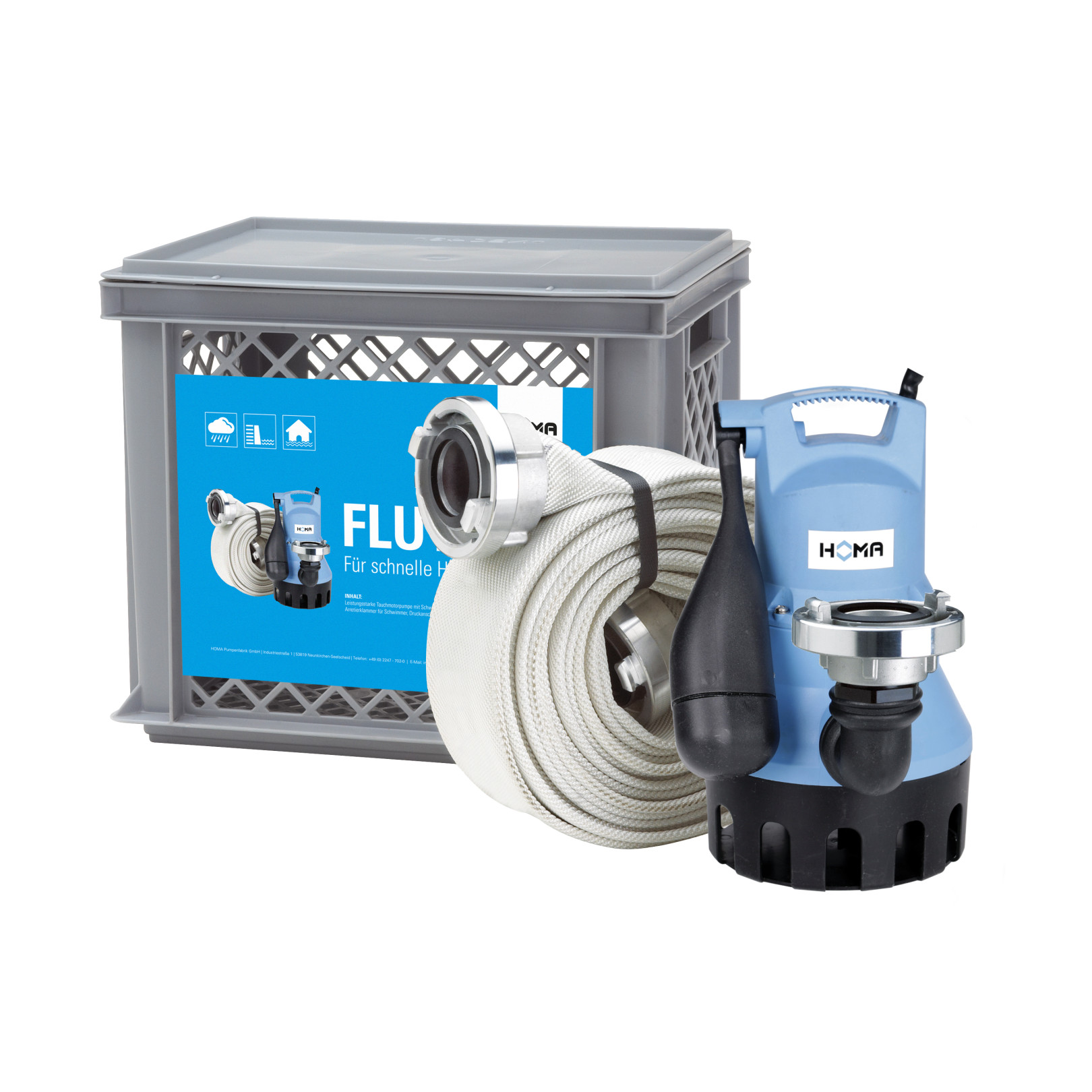 Homa Pumpe Abwasserpumpe TraGebox Flut-Set C150 WA 0.75 kW Edelstahl 9115009