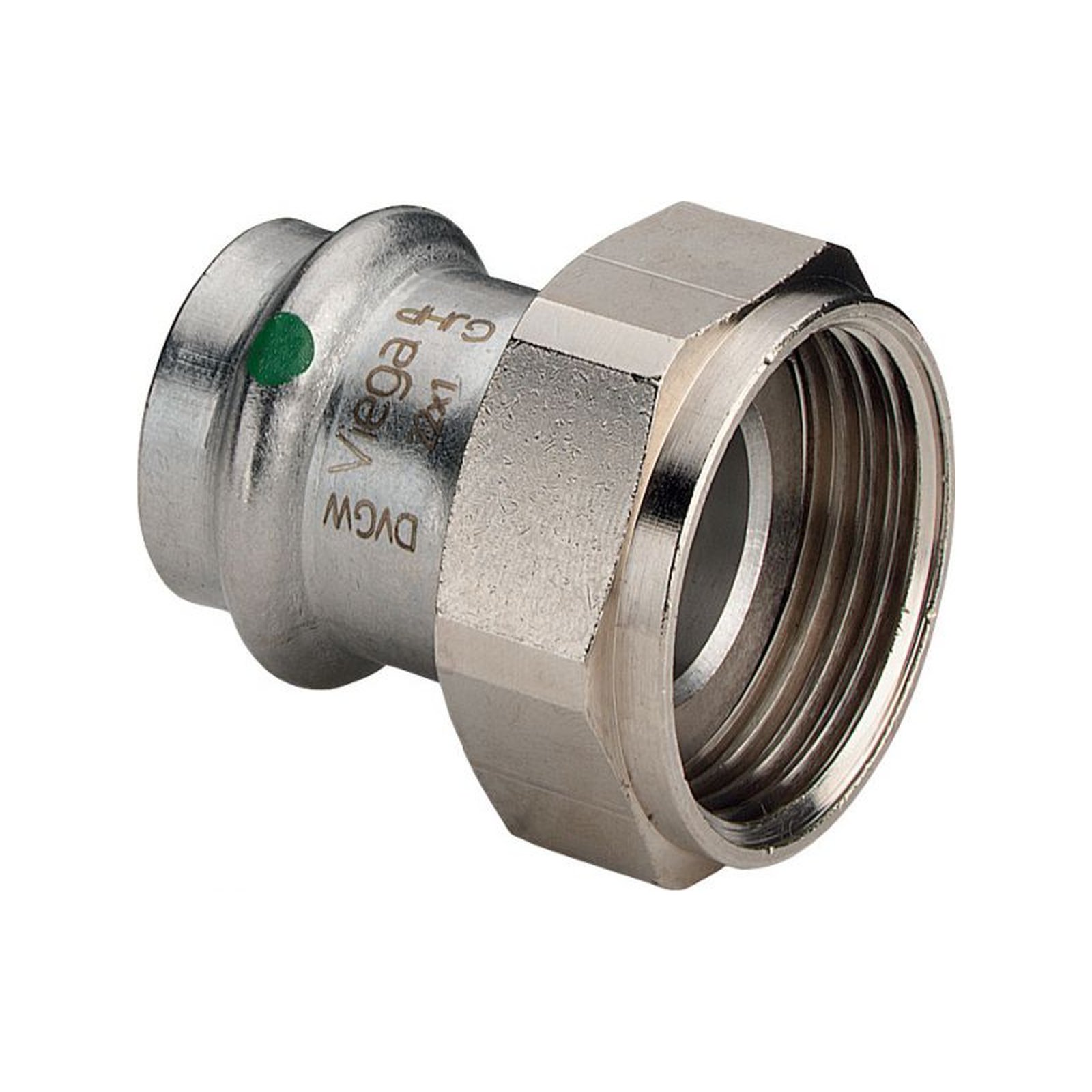 Verschraubung SANPRESS INOX 2363 437992 54x21/2, IG, flachd., a.nichtrost.Stahl