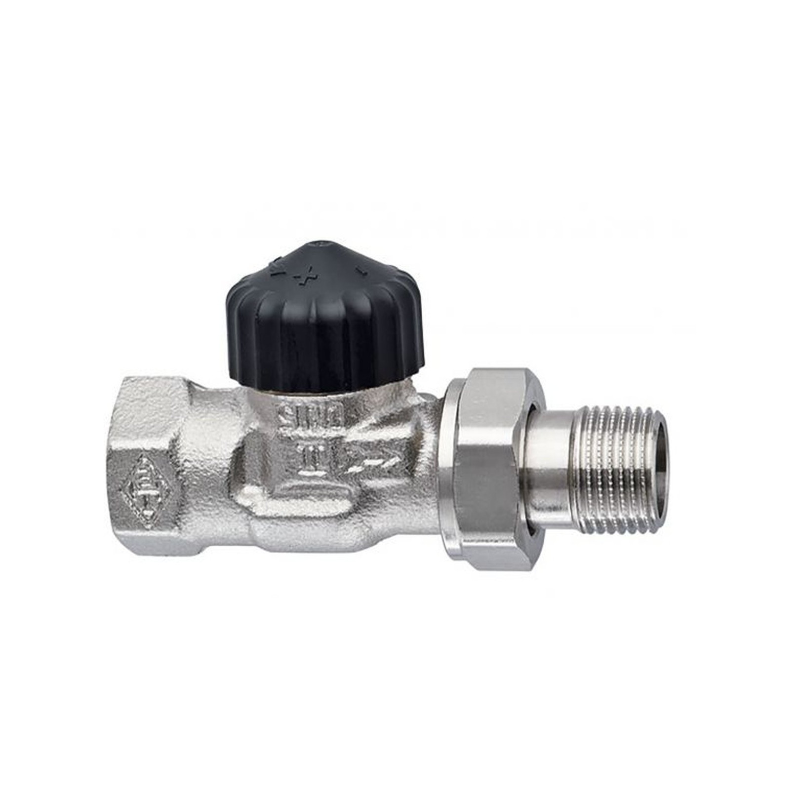 Heimeier Thermostatventil DN25 1 Zoll Rotguss vernickelt Durchgang Innengewinde 2202-04.000