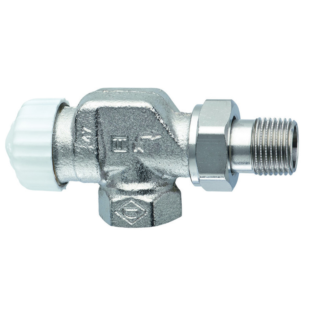 Heimeier Thermostatventil DN10 3/8 Zoll Rotguss Axialform V-Exakt vernickelt Kvs 0.73 3710-01.000