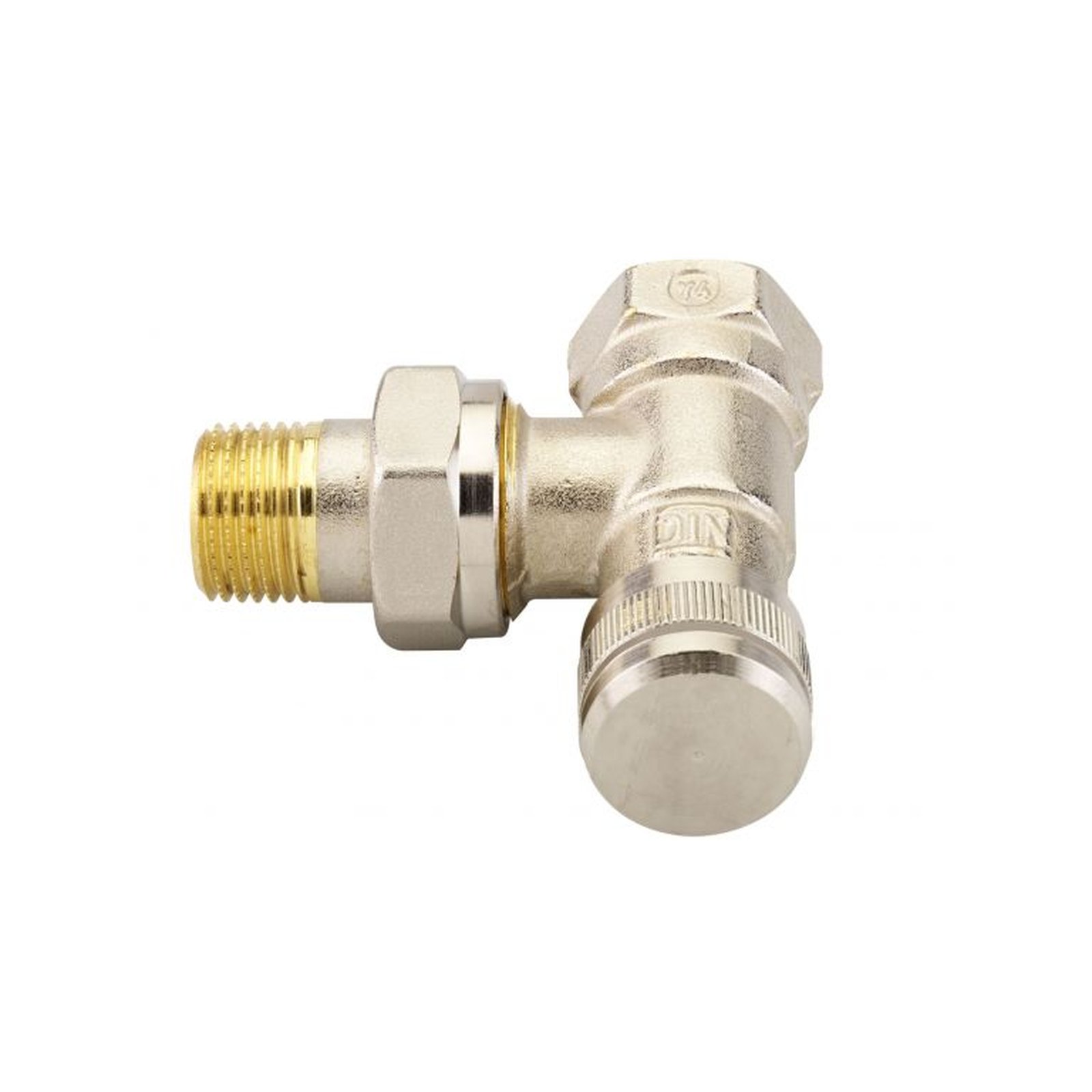 Danfoss Rücklaufverschraubung RLV 15 Eckform 1/2 Zoll absperrbar regulierbar Messing vernickelt 003L0143