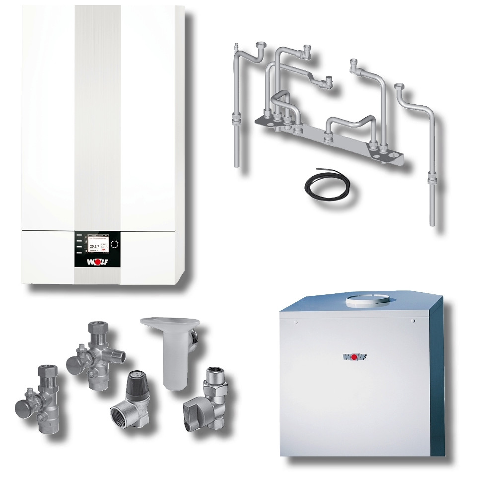 WOLF Brennwerttherme CGB-2-14 Paket Speicher CSW-120 BM-2 Aufputz 8615008F04