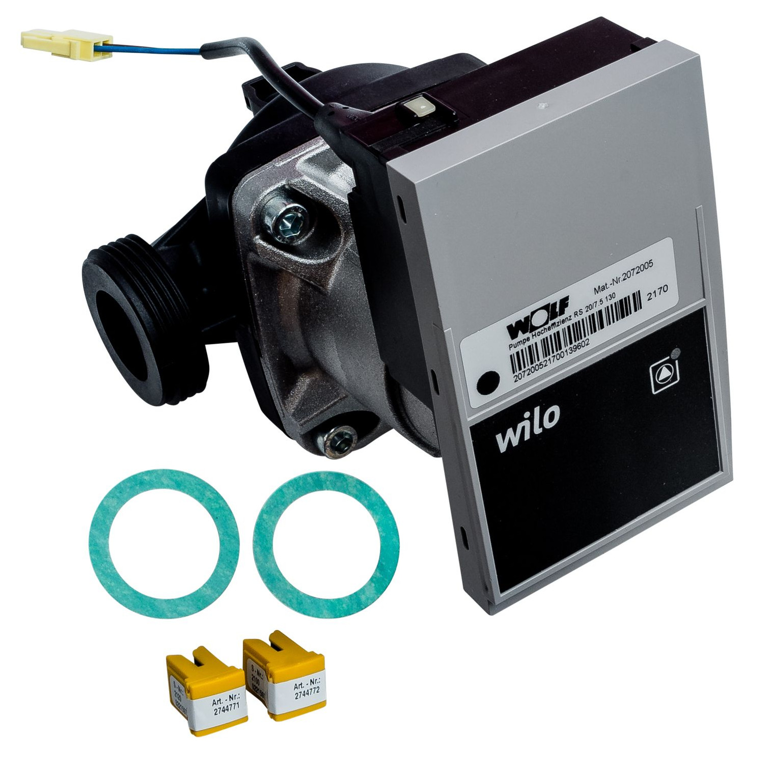 WOLF Heizkreispumpe UPER 20-70 hocheffizient Parameterstecker 230 V IP44 130 mm 1.364 kg 8616283