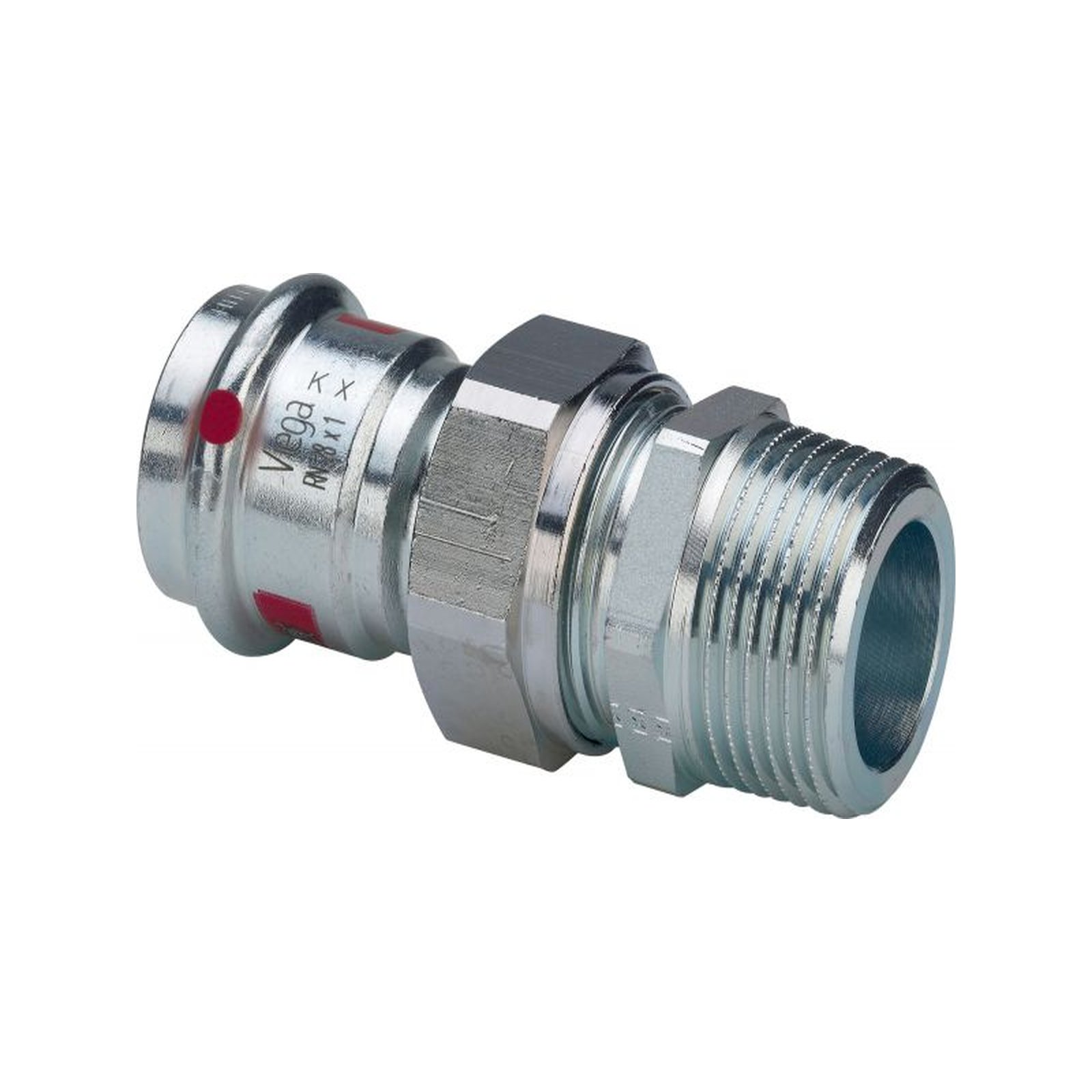 Viega Verschraubung Prestabo 22 mm x R 3/4 Stahl unlegiert flachdichtend SC-Contur Mehrkant 559250