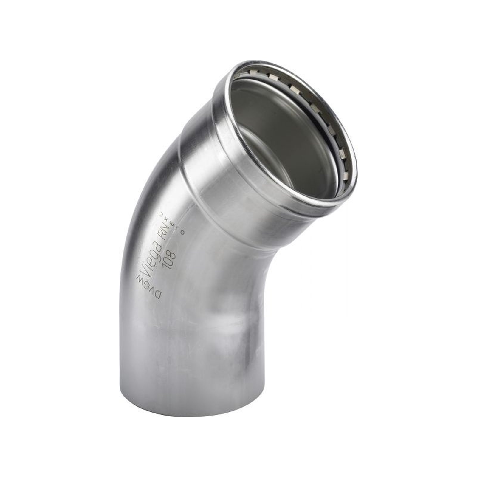 Bogen SANP.INOX 45G.IxA 2326.1 XL 482688 76,1mm, IxA, aus nichtrostendem Stahl Viega Sanpress Inox XL-Bogen 108 mm 45 Grad Stahl nichtrostend SC-Contur 482701