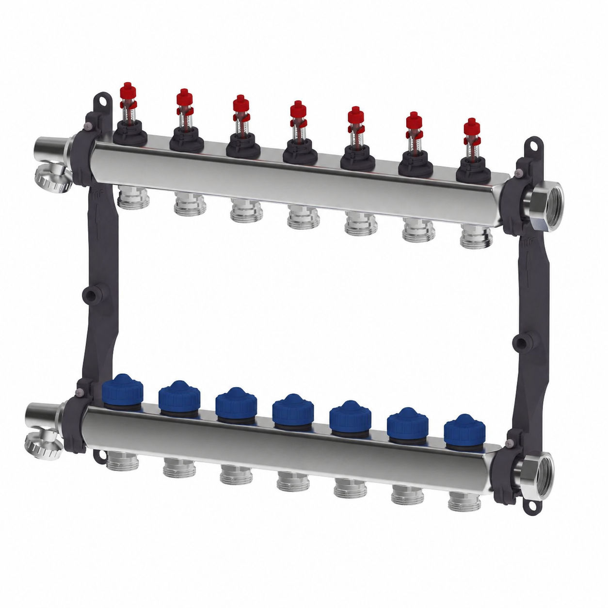 Roth Heizkreisverteiler 7-Heizkreise Edelstahl mit DFA absperrbar 1135010002
