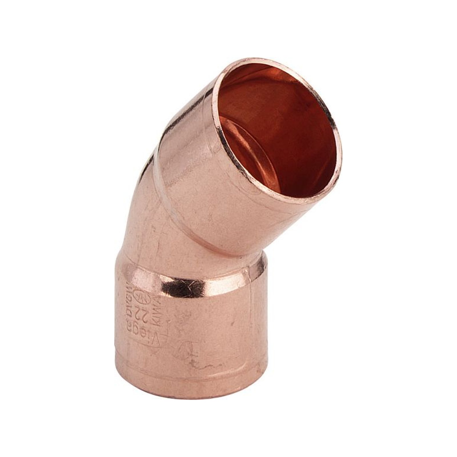 Viega Bogen Kupfer Lötfitting 45Grad 28 mm 2 Muffen 101459