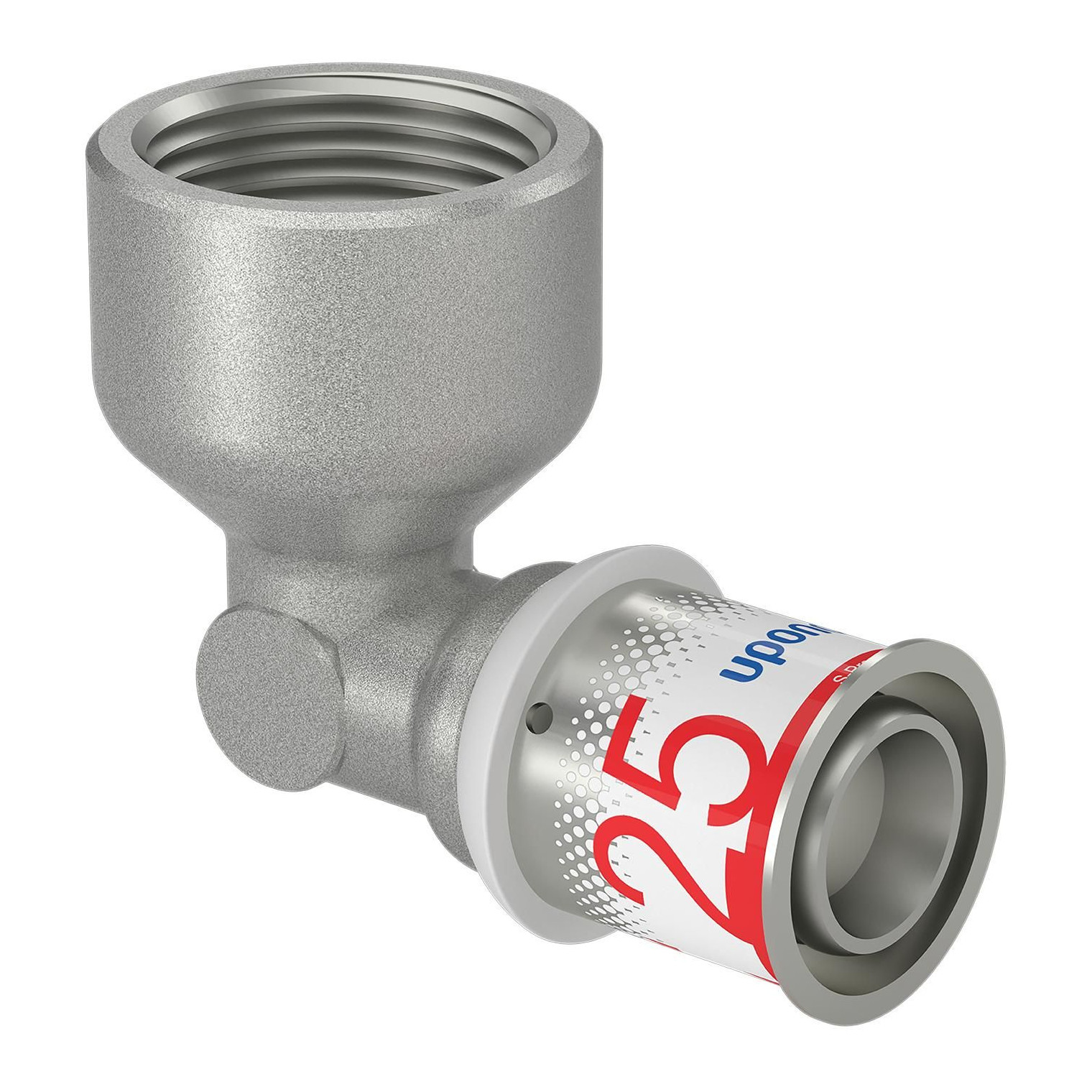 Uponor Fitting S-Press PLUS Winkelmuffe 25-Rp1FT Edelstahl Presshülse Sichtfenster 1070543