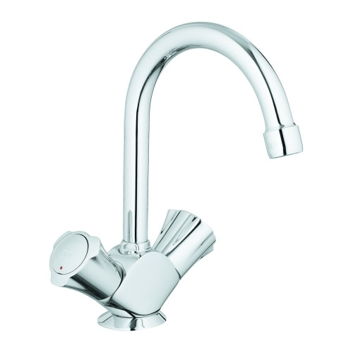 Grohe Waschtischarmatur Costa DN 15 Zweigriff schwenkbarer Rohrauslauf Chrom Zugstangen-Ablaufgarnitur 21375001