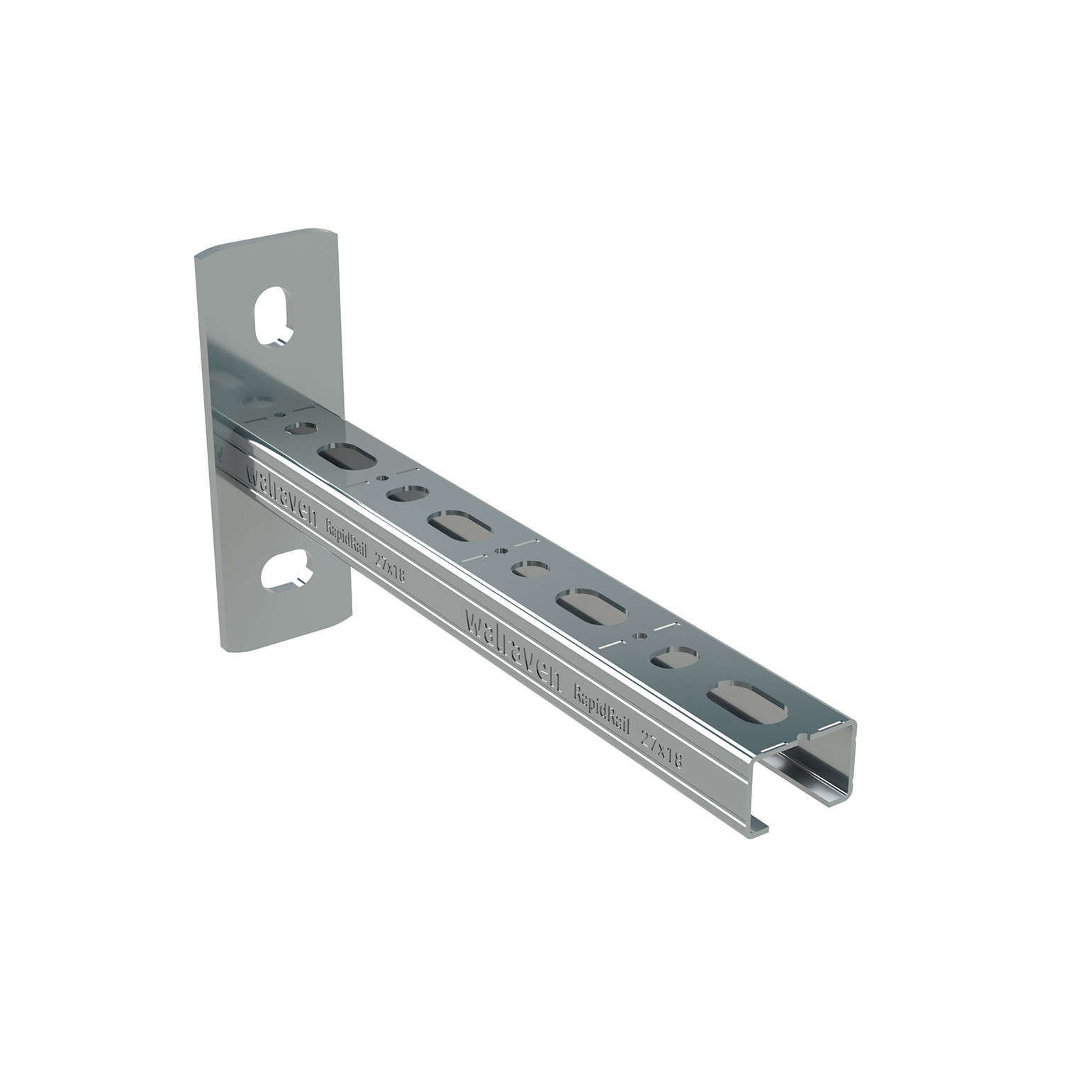 Walraven Wandkonsole RapidRail 27x18 L150mm Schnittmarkierungen Stahl verzinkt 66031815