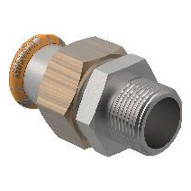 Geberit Pressfitting Mapress Therm Übergangsverschraubung AG d42 R1-1-2 Edelstahl CIIR EPDM 45439