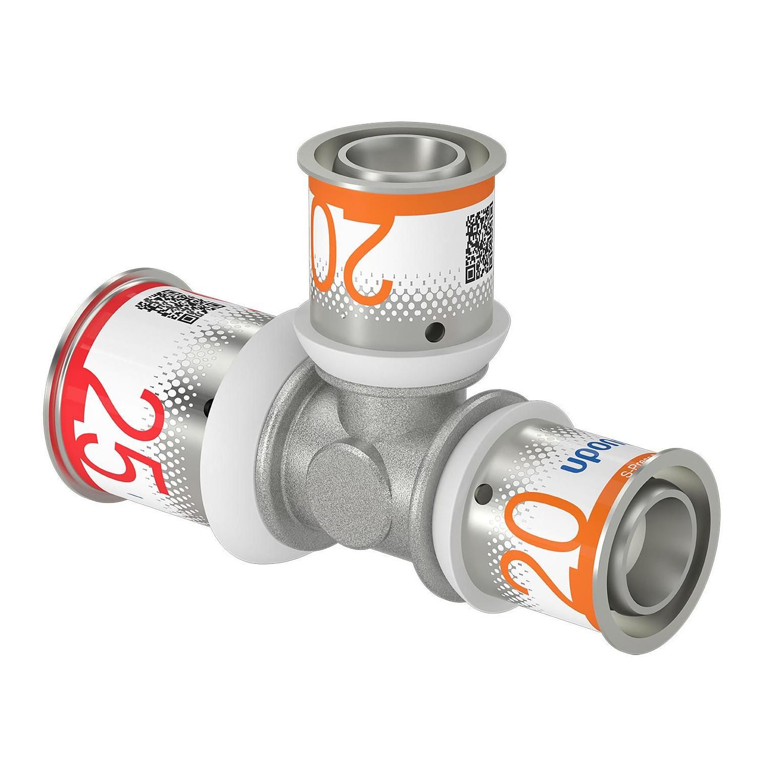 Uponor S-Press PLUS T-Stück reduziert Pressfitting 25 mm 20 mm DVGW Pressmuffe 1070576
