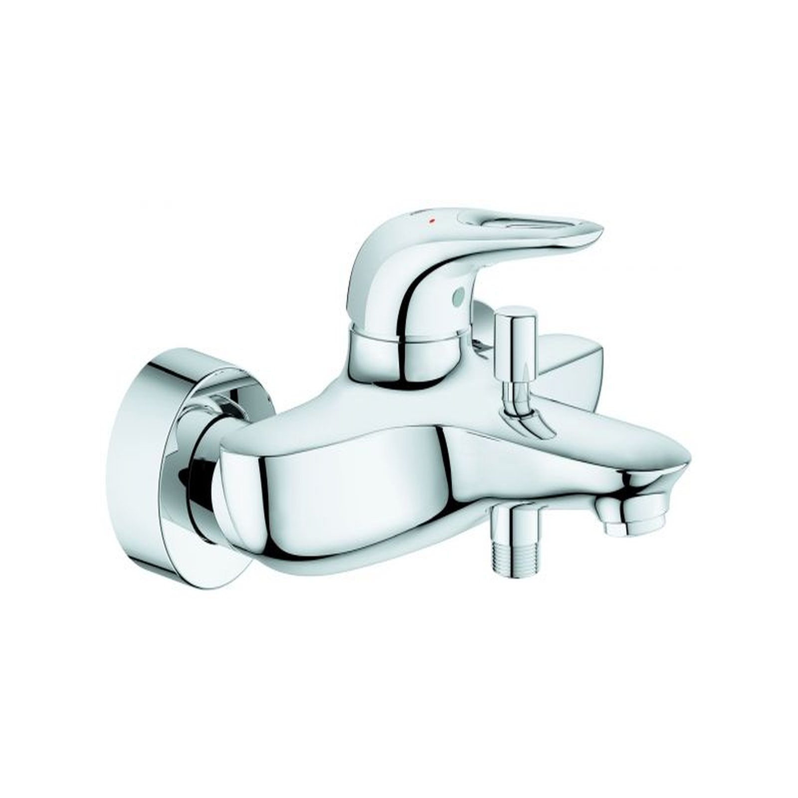 Grohe Einhand-Wannenbatterie Eurostyle 33591003 Wandmontage Chrom SilkMove Kartusche Mengenbegrenzung offener Hebel