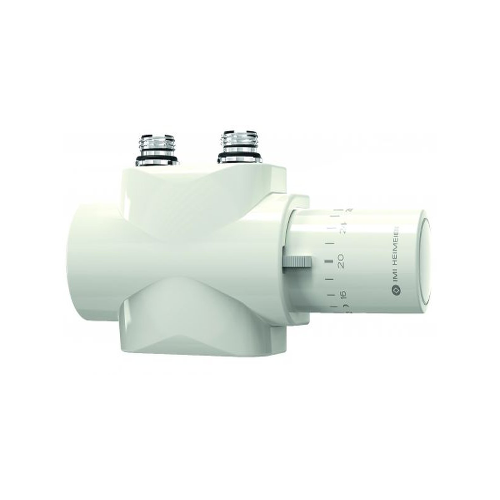 Heimeier Thermostatventil Multilux 4-Set Halo 50 mm Mittenabstand weiß umstellbar 9690-27.800