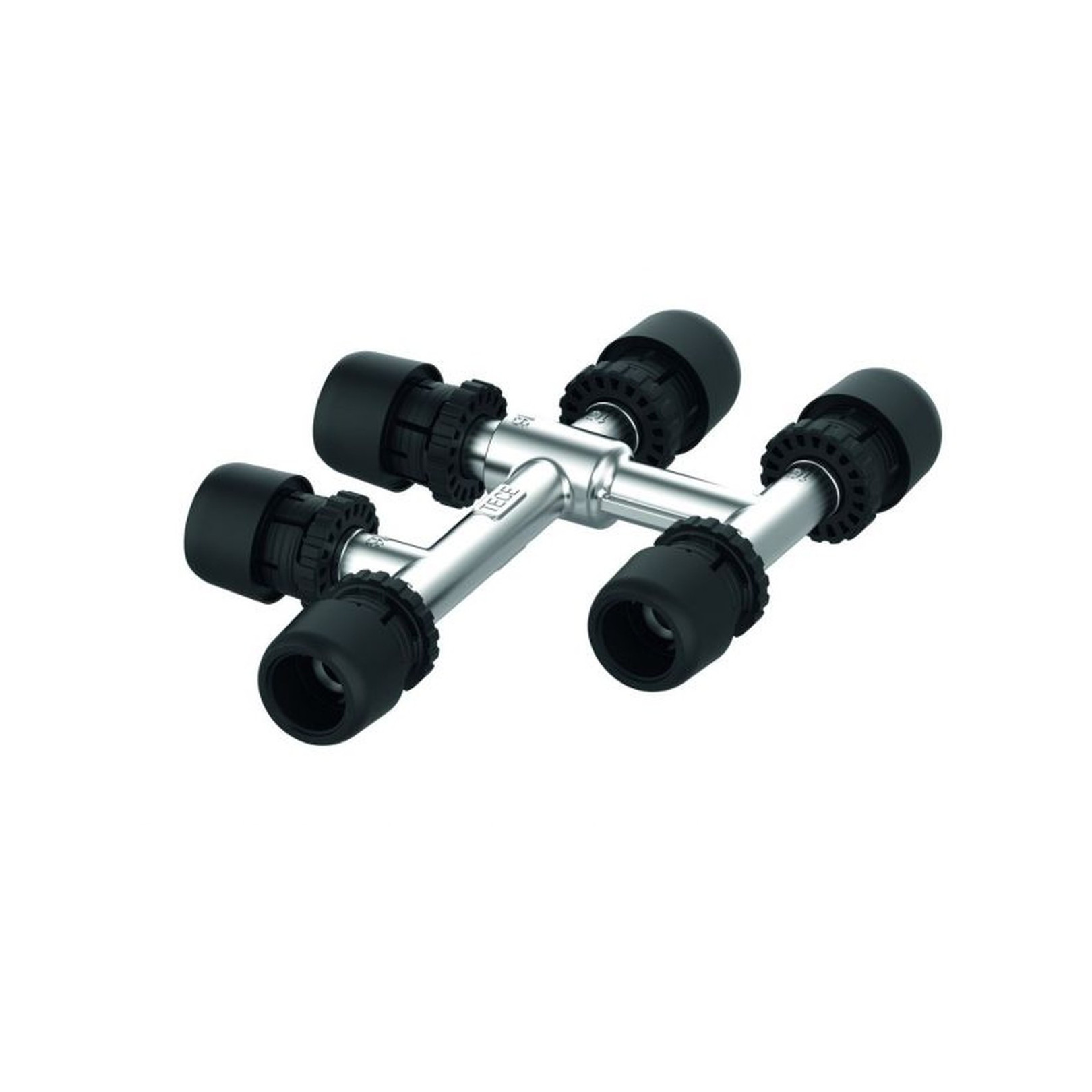 TECElogo-Ax Kreuzungsfitting 16-16-16 Messing vernickelt 8864101