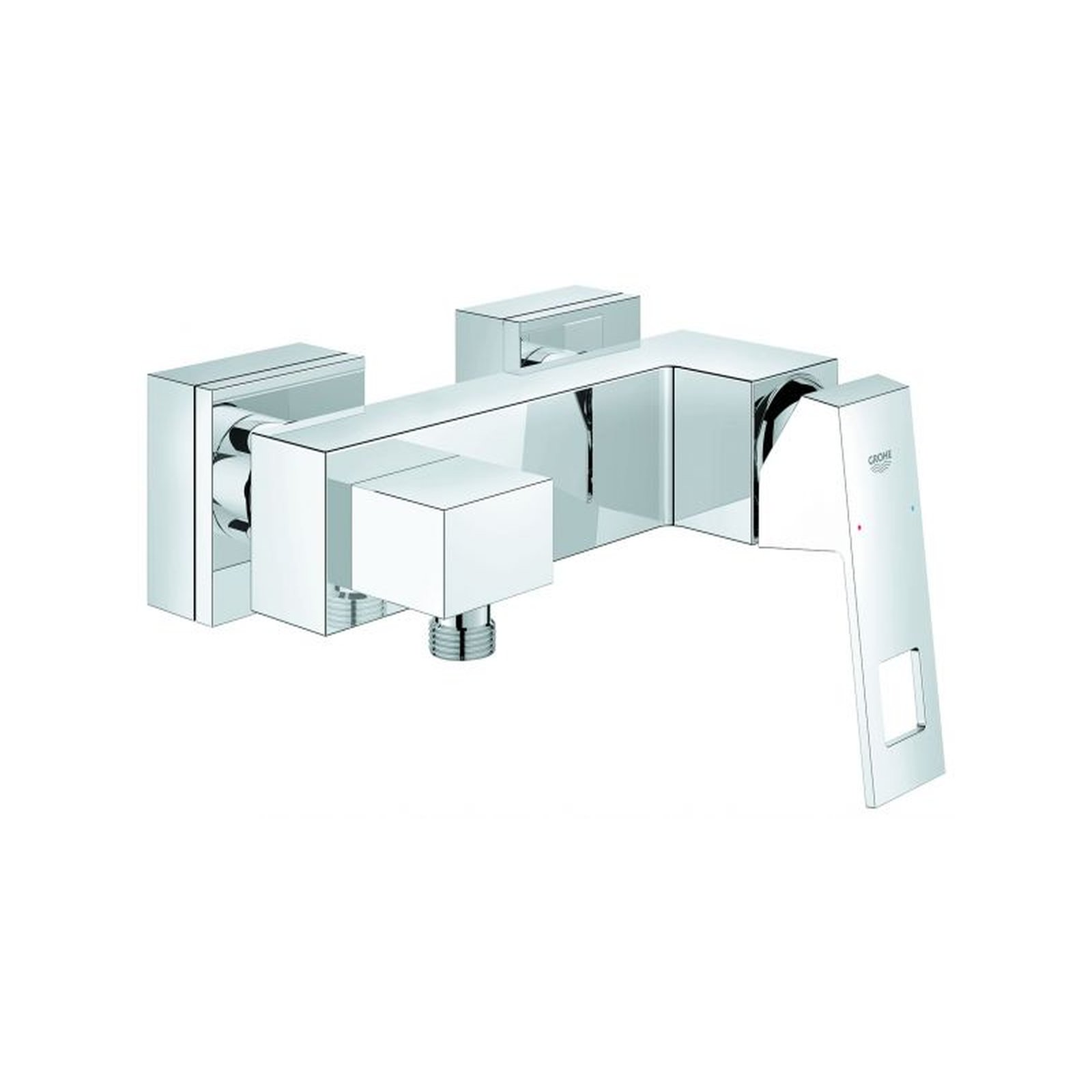 Grohe Einhebel-Brausebatterie Eurocube 23145 Wandmontage SilkMove Chrom Rückflussverhinderer 23145000