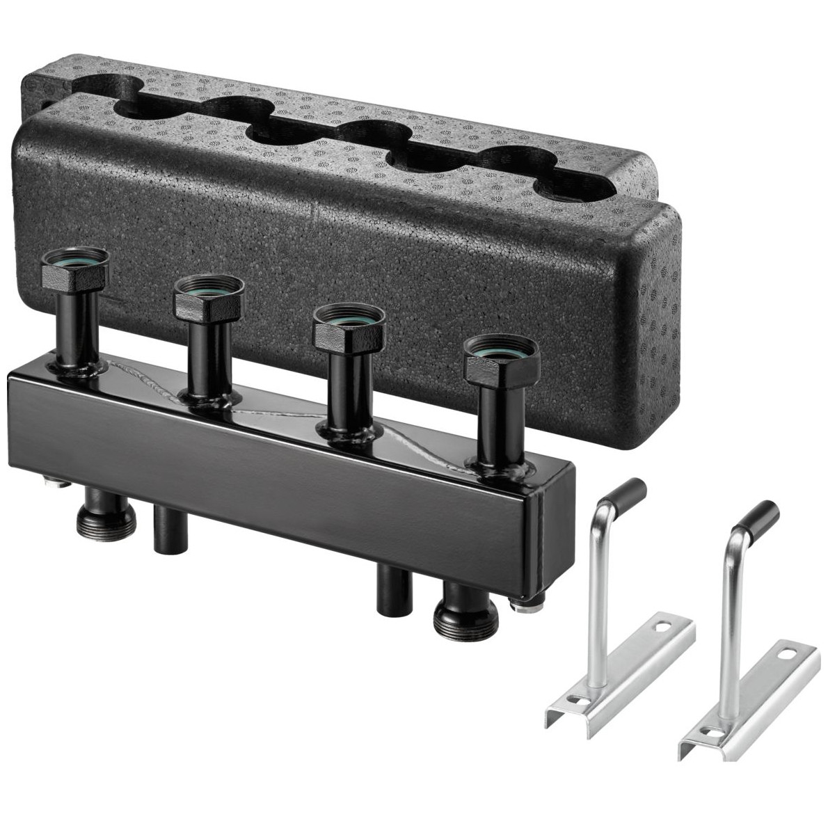 Oventrop Verteilerbalken Regumat DN 25 2 Heizkreise Stahl Wärmedämmung 1351580