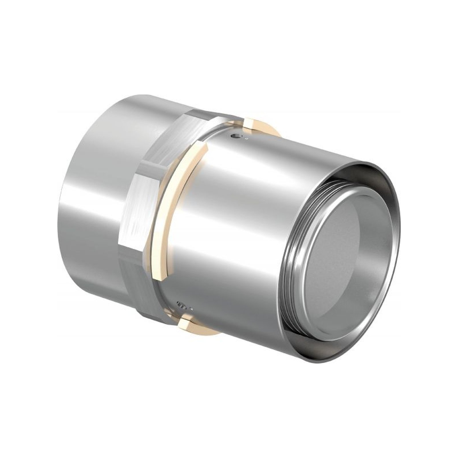 Uponor S-Press Übergangsmuffe 50 mm DN40 1 1/2 Zoll IG Messing verzinnt Pressfitting 1046907