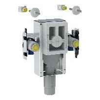 Geberit Waschtisch-Set GIS Standarmatur UP-Siphon höhenverstellbar barrierefrei Stahl 461435001