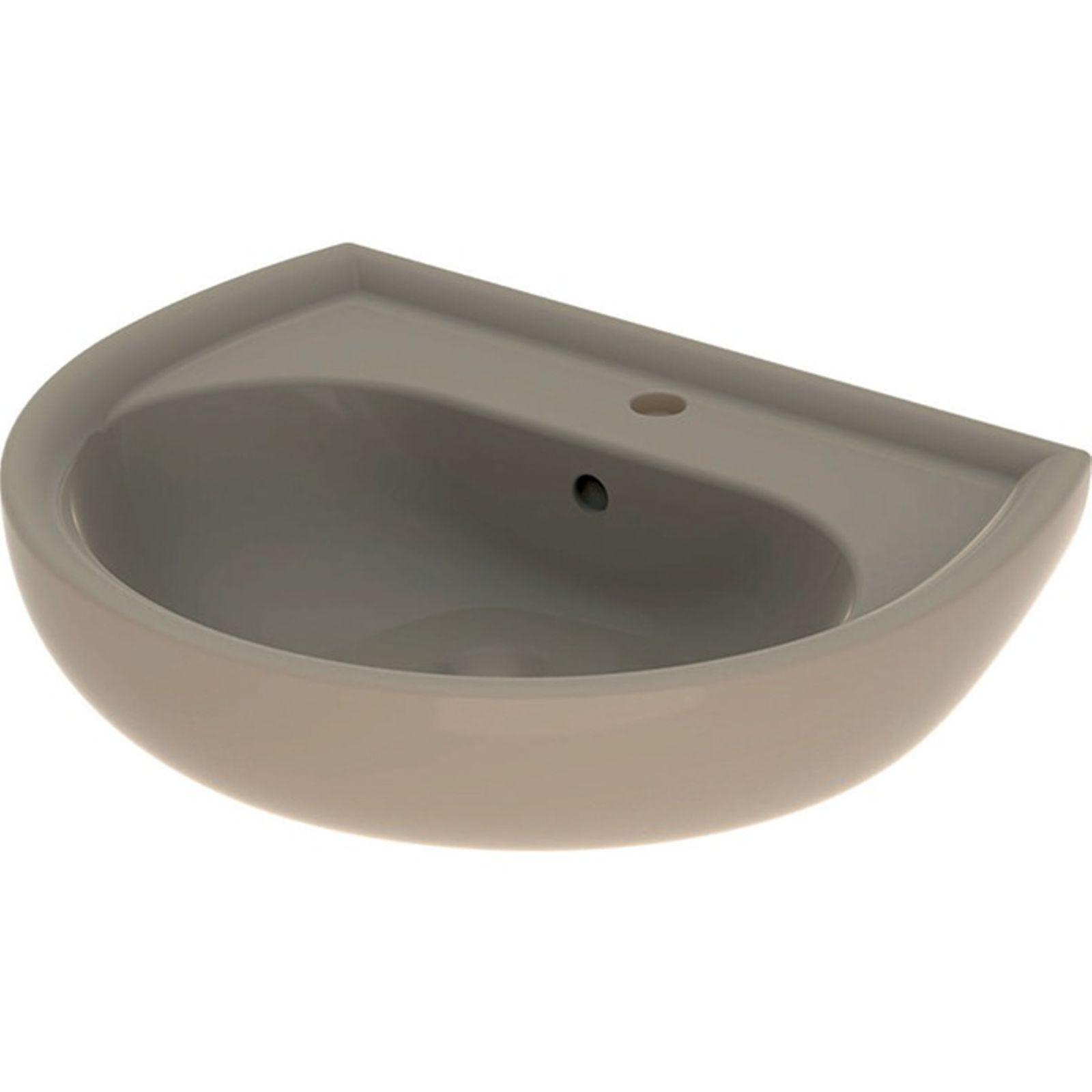 Geberit Waschtisch Renova 60x49cm bahamabeige mittig Hahnloch Überlauf Sanitärkeramik 223060080