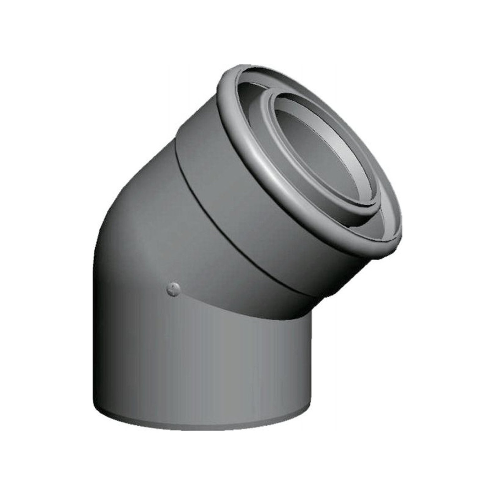 Wolf Abgasrohrbogen DN80/125 45 Grad konzentrisch Set 2 Stück steckbar weiß 2651472