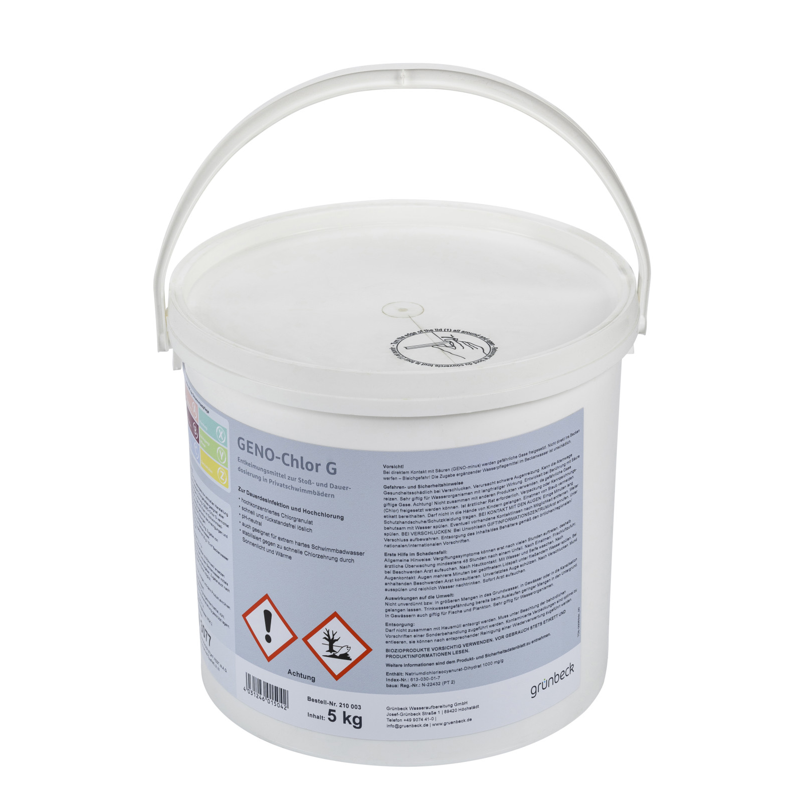 Grünbeck Chlorgranulat GENO-Chlor G Eimer-Inhalt 5 kg schnell löslich KISI-Verschluss 210003