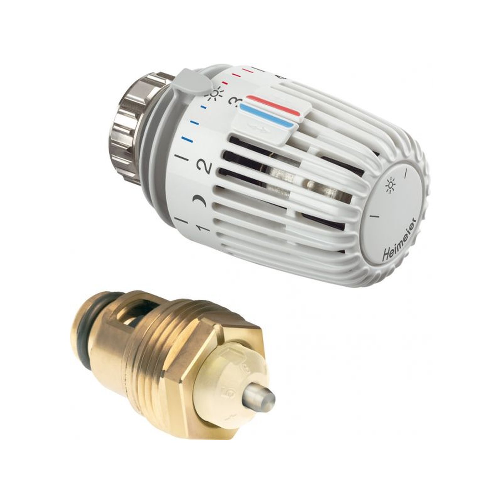 Heimeier Thermostat Nachrüst-Set Retro S-Set Thermostatkopf DN15 Oberteil Voreinstellung 3500-12.800