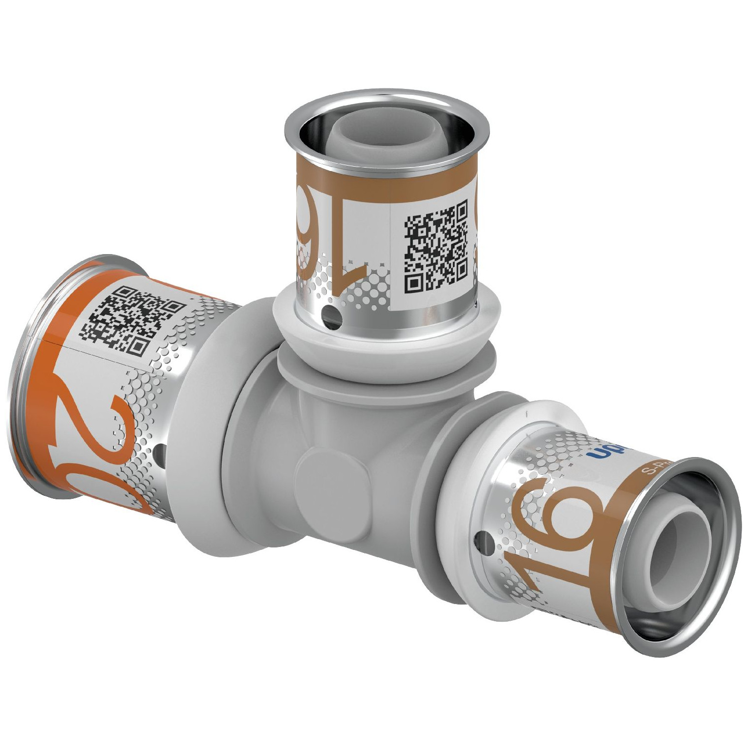 Uponor S-Press PLUS T-Stück reduziert PPSU 20-16-16 Pressmuffe DVGW zertifiziert 1039949