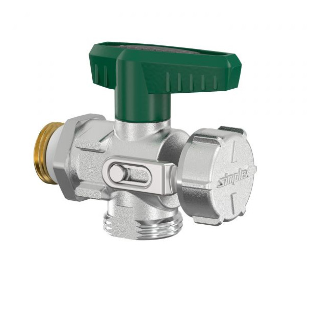 FLAMCO SIMPLEX KFE-Kugelhahn Eck DVGW G1-2a PN16 Messing vernickelt Fluegelgriff F10669