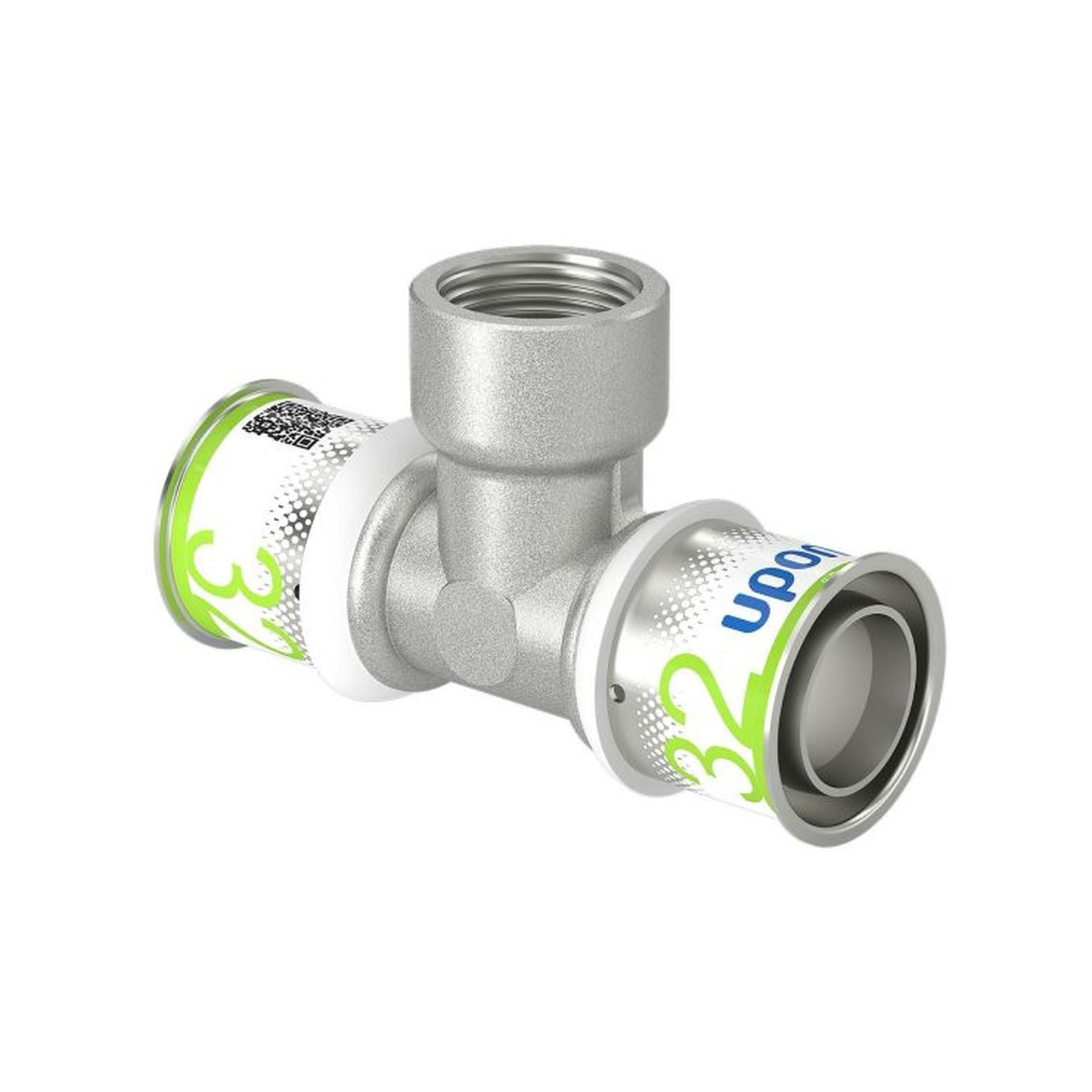 Uponor S-Press PLUS T-Stück 32mm DN20 3/4 Zoll Innengewinde Edelstahlpresshülse DVGW 1070601