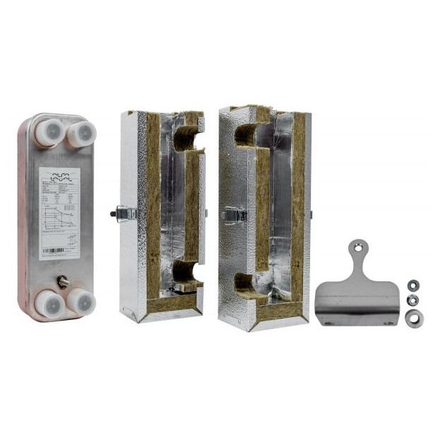 WOLF Plattenwärmetauscher SL32-14 15 kW 1-Zoll Edelstahl Dämmhaube Grundbefestigung 2071884