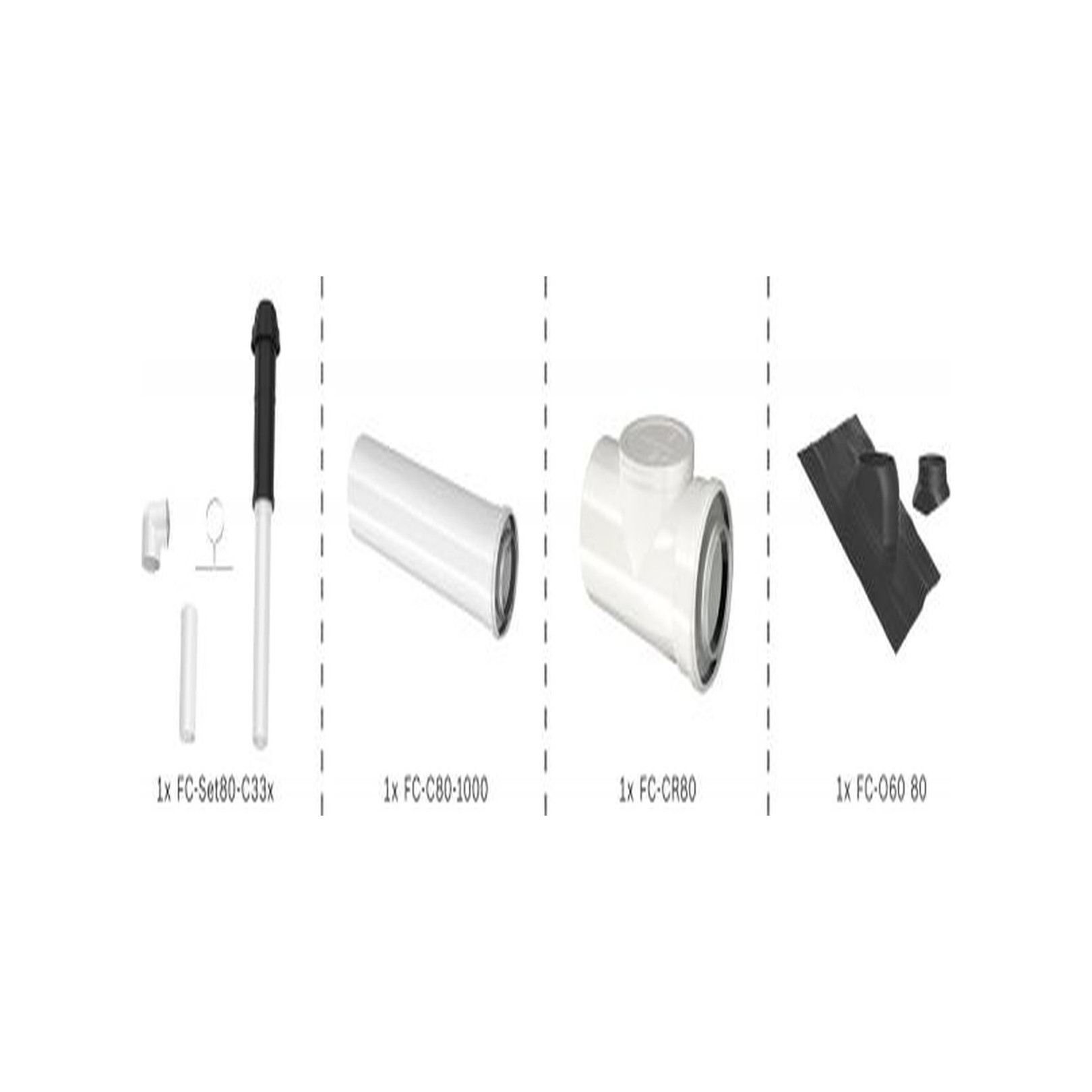 Bosch Abgas-Standardpaket BOPA FC19 Dachdurchgang 80-125 schwarz RLU 7739617761